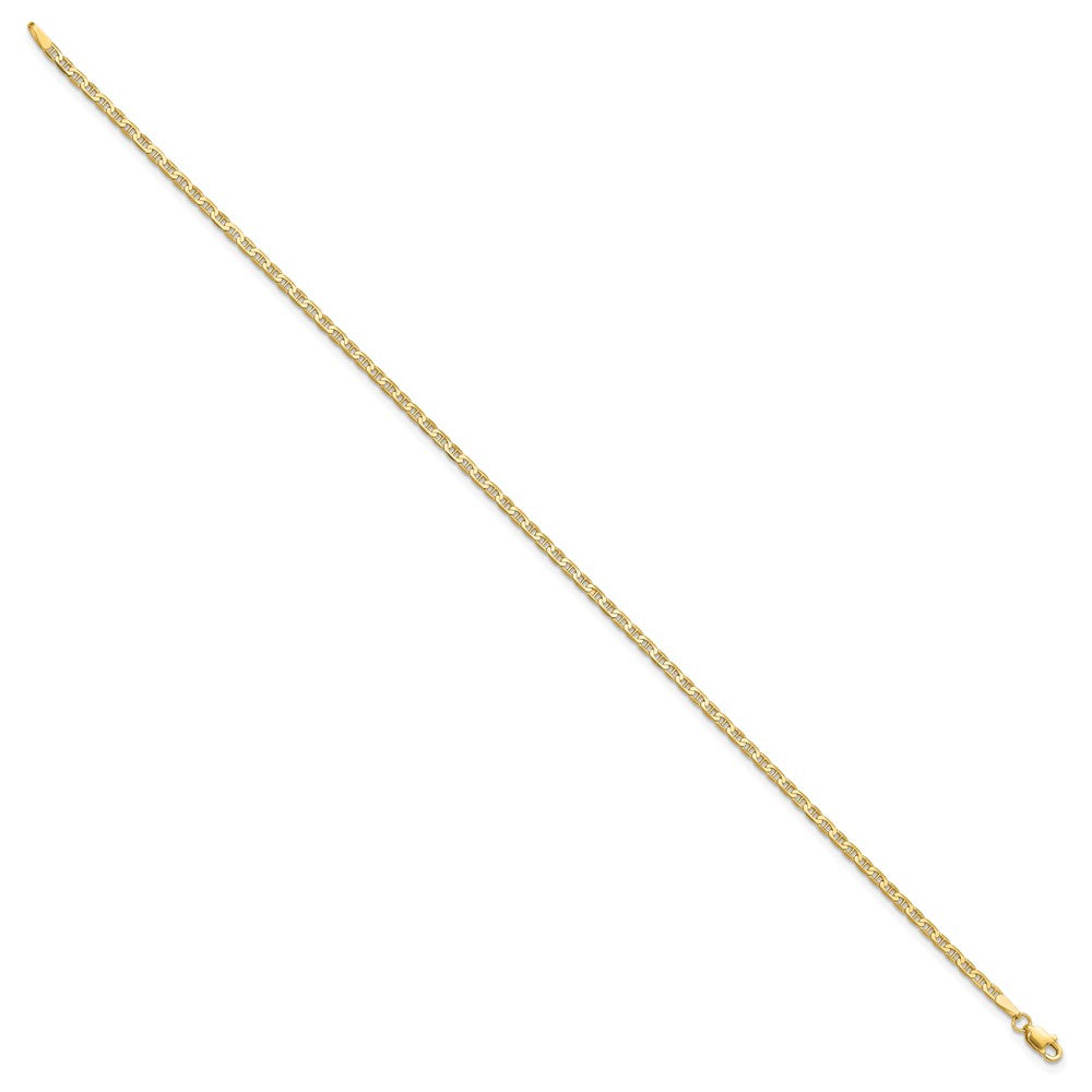 14k Polished Anchor Link Anklet