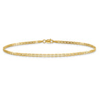 14k Polished Anchor Link Anklet
