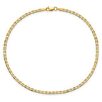 14k Polished Anchor Link Anklet