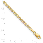 14k Polished Anchor Link Anklet