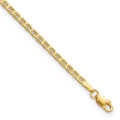 14k Polished Anchor Link Anklet