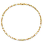 14k Polished and Satin Rose-plated X-and-Heart 10 inch Anklet