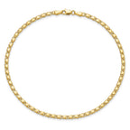 14k Polished Double-Sided Hearts Double Link 10 inch Anklet