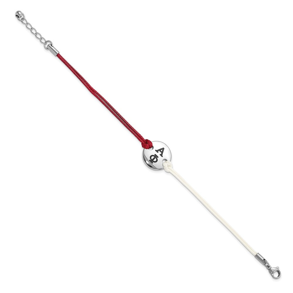 LogoArt Alpha Phi Circular Disc Maroon & White w/ 1in ext Bracelet