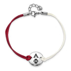 LogoArt Alpha Phi Circular Disc Maroon & White w/ 1in ext Bracelet