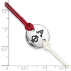 LogoArt Alpha Phi Circular Disc Maroon & White w/ 1in ext Bracelet