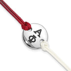 LogoArt Alpha Phi Circular Disc Maroon & White w/ 1in ext Bracelet