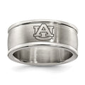 AUBURN UNIV STAINLESS STEEL LOGO BAND RING SIZE 6