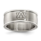 AUBURN UNIV STAINLESS STEEL LOGO BAND RING SIZE 8