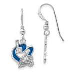Sterling Silver NHL Colorado Avalanche Enameled I Heart Dangle Earrings