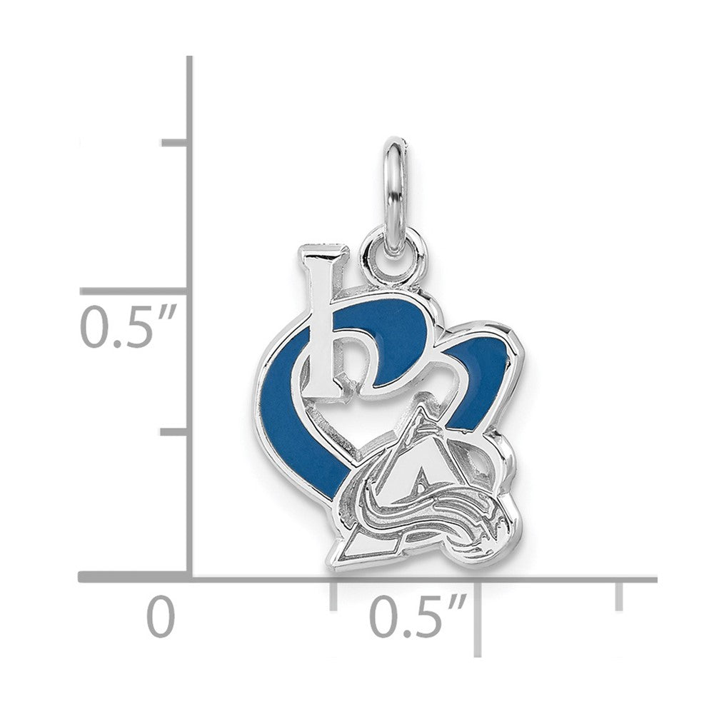 Sterling Silver & Enamel NHL Colorado Avalanche I Heart Logo Charm
