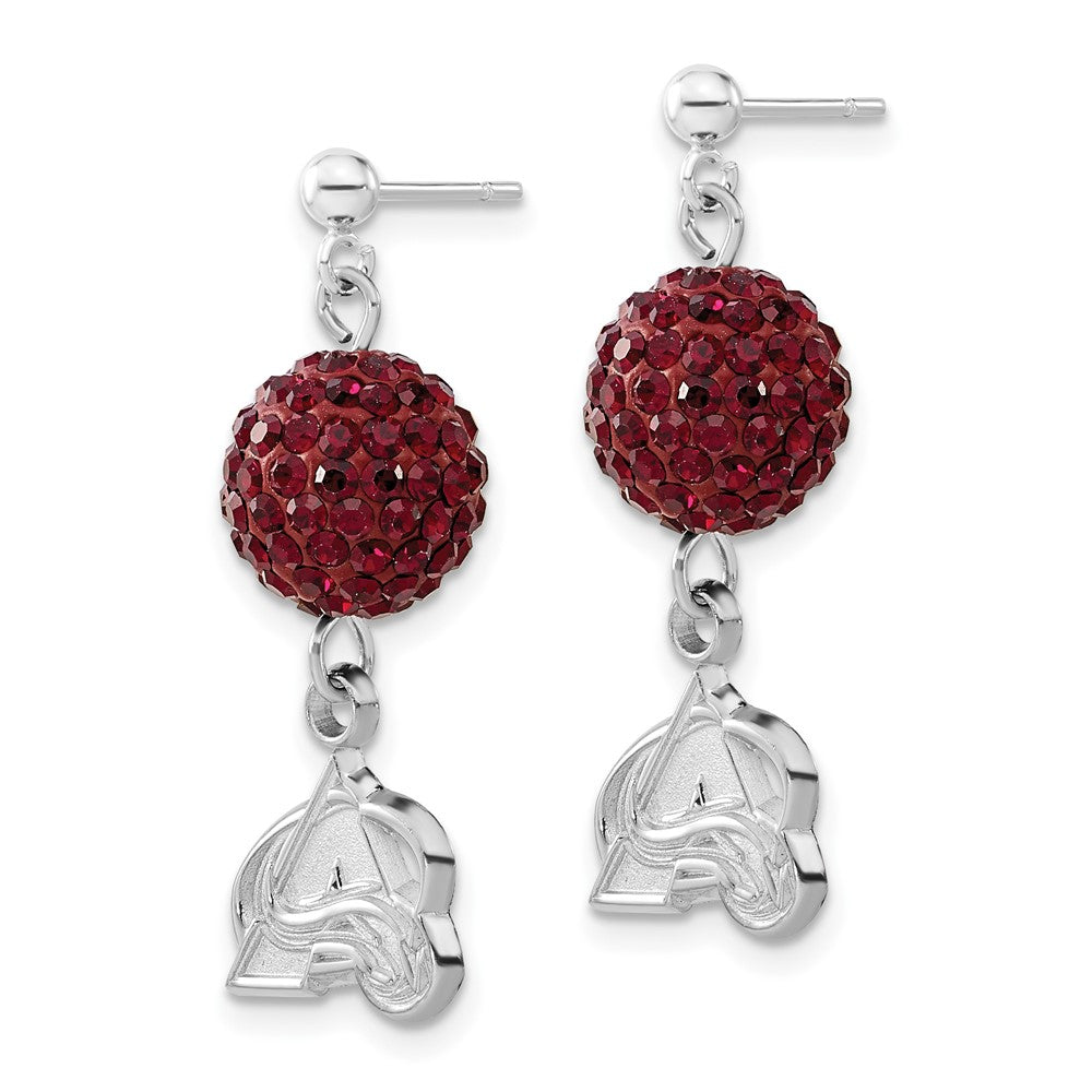 Sterling Silver NHL LogoArt Colorado Avalanche Crystal Ovation Earrings