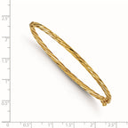 14K Polished and Twisted Hinged Bangle