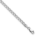 14K White Gold 3.35mm Semi-Solid Curb with Lobster Clasp Bracelet