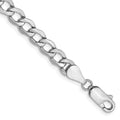 14K White Gold 5.25mm Semi-Solid Curb with Lobster Clasp Bracelet