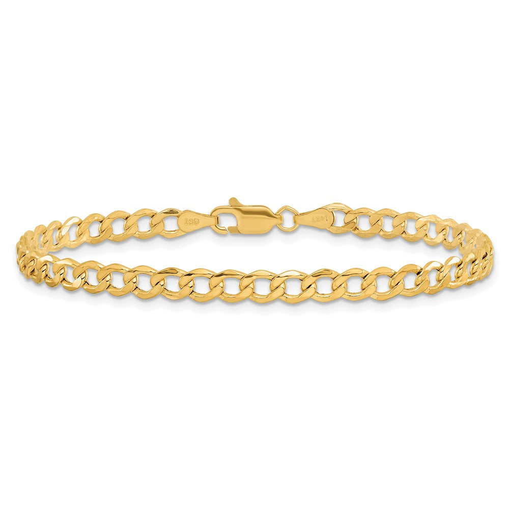 14K 4.3mm Semi-Solid Curb with Lobster Clasp Bracelet