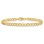 14K 4.3mm Semi-Solid Curb with Lobster Clasp Bracelet