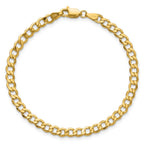14K 4.3mm Semi-Solid Curb with Lobster Clasp Bracelet