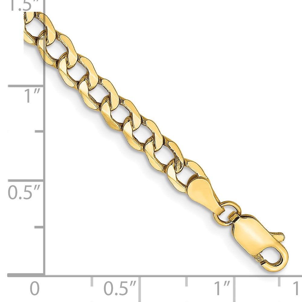 14K 4.3mm Semi-Solid Curb with Lobster Clasp Bracelet