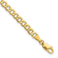 14K 4.3mm Semi-Solid Curb with Lobster Clasp Bracelet