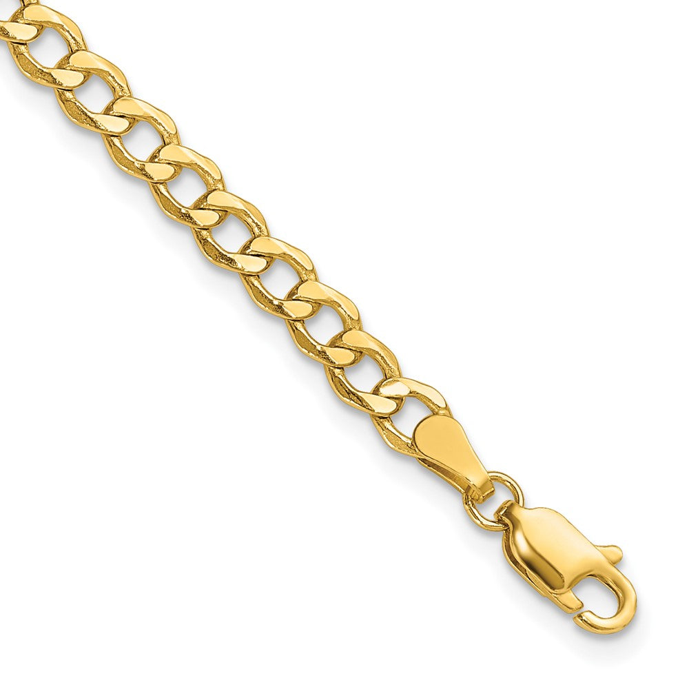 14K 4.3mm Semi-Solid Curb with Lobster Clasp Bracelet