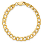 14K 6.5mm Semi-Solid Curb with Lobster Clasp Bracelet