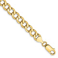 14K 7mm Semi-Solid Curb with Lobster Clasp Bracelet