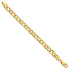 14K 9mm Semi-Solid Curb with Lobster Clasp Bracelet