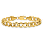 14K 9mm Semi-Solid Curb with Lobster Clasp Bracelet
