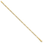 14K 2.5mm Semi-Solid Figaro with Lobster Clasp Bracelet