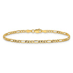 14K 2.5mm Semi-Solid Figaro with Lobster Clasp Bracelet