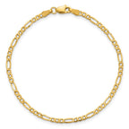 14K 2.5mm Semi-Solid Figaro with Lobster Clasp Bracelet