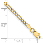 14K 2.5mm Semi-Solid Figaro with Lobster Clasp Bracelet
