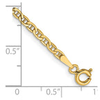 14K 2.4mm Semi-Solid Anchor with Spring Ring Clasp Bracelet