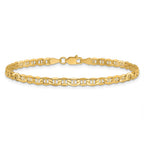 14K 3.2mm Semi-Solid Anchor with Lobster Clasp Bracelet