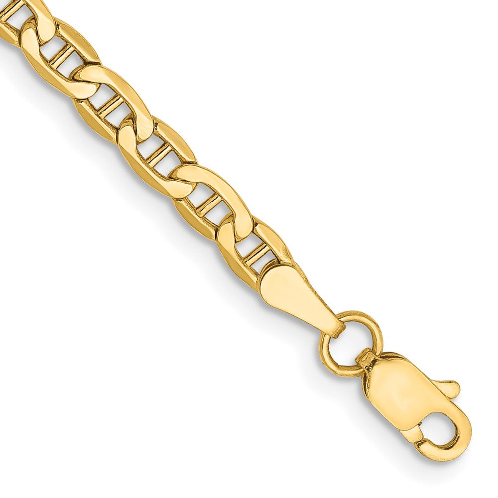 14K 3.2mm Semi-Solid Anchor with Lobster Clasp Bracelet
