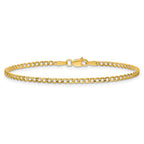 14K 2.5mm Semi-Solid Curb with Lobster Clasp Bracelet