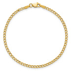 14K 2.5mm Semi-Solid Curb with Lobster Clasp Bracelet