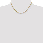 14K 2mm Semi-Solid 3-Wire Wheat with Lobster Clasp Chain