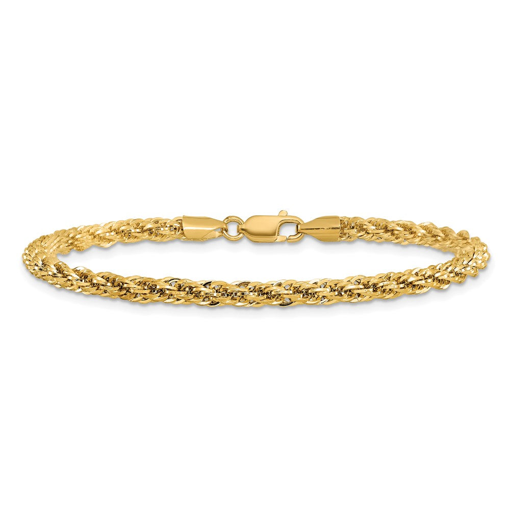 14K 3.3mm Diamond-cut Semi Solid with Lobster Clasp Chain