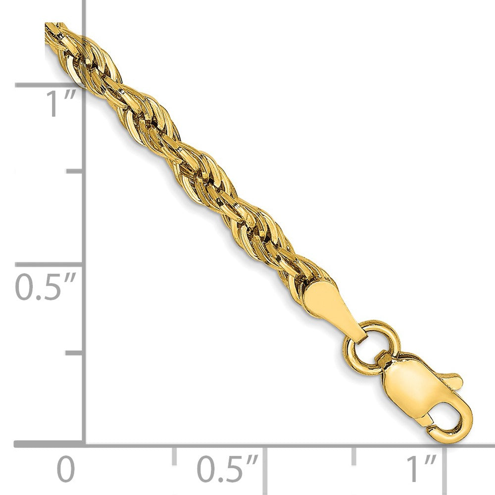 14K 3mm Semi Solid Rope with Lobster Clasp Chain