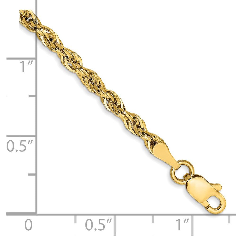 14K 2.8mm Semi Solid Rope with Lobster Clasp Chain