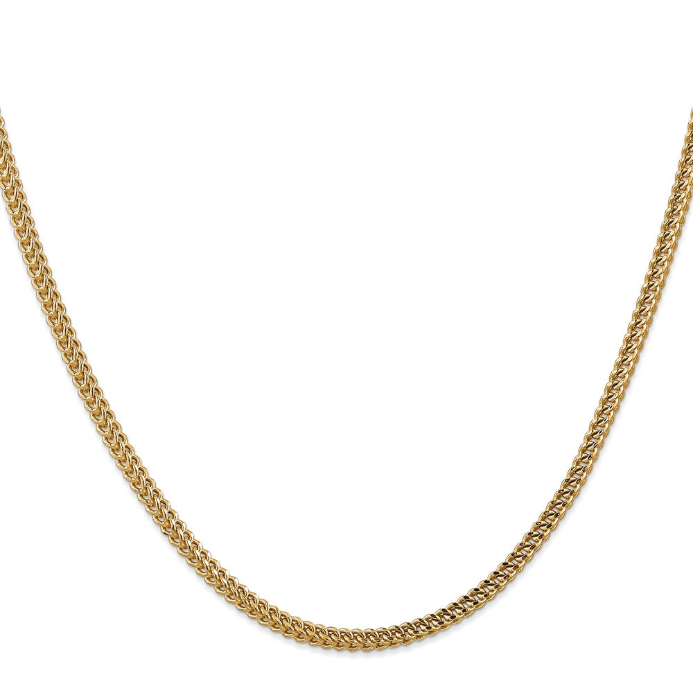 14K 3mm Semi-Solid Franco with Fancy Lobster Clasp Chain