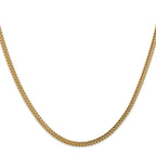 14K 3mm Semi-Solid Franco with Fancy Lobster Clasp Chain