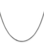14K White Gold 1.75mm Semi-Solid Round Box with Lobster Clasp Chain