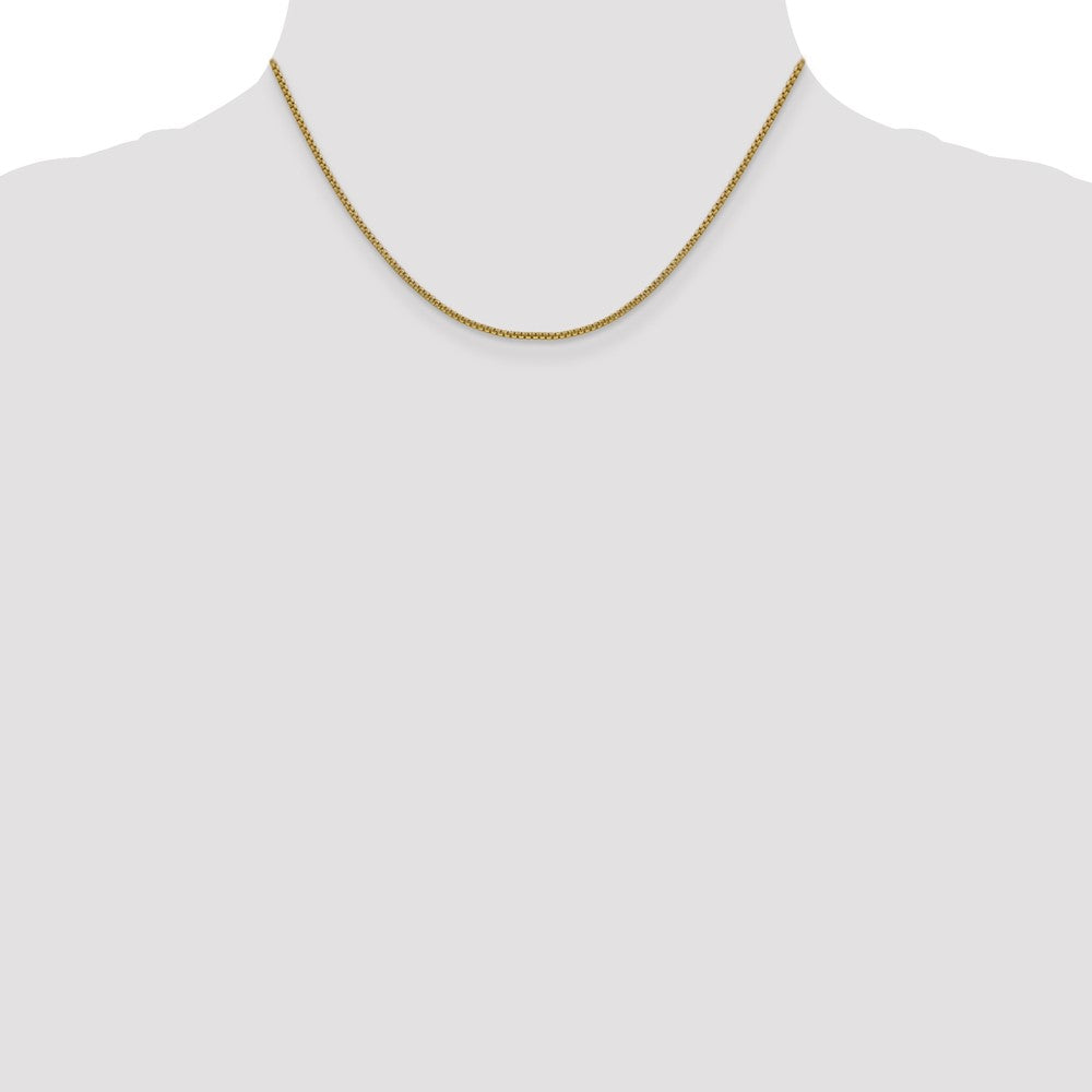 14K 1.5mm Semi-Solid Round Box with Lobster Clasp Chain