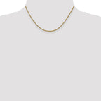 14K 1.5mm Semi-Solid Round Box with Lobster Clasp Chain
