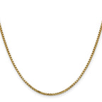 14K 1.75mm Semi-Solid Round Box with Lobster Clasp Chain