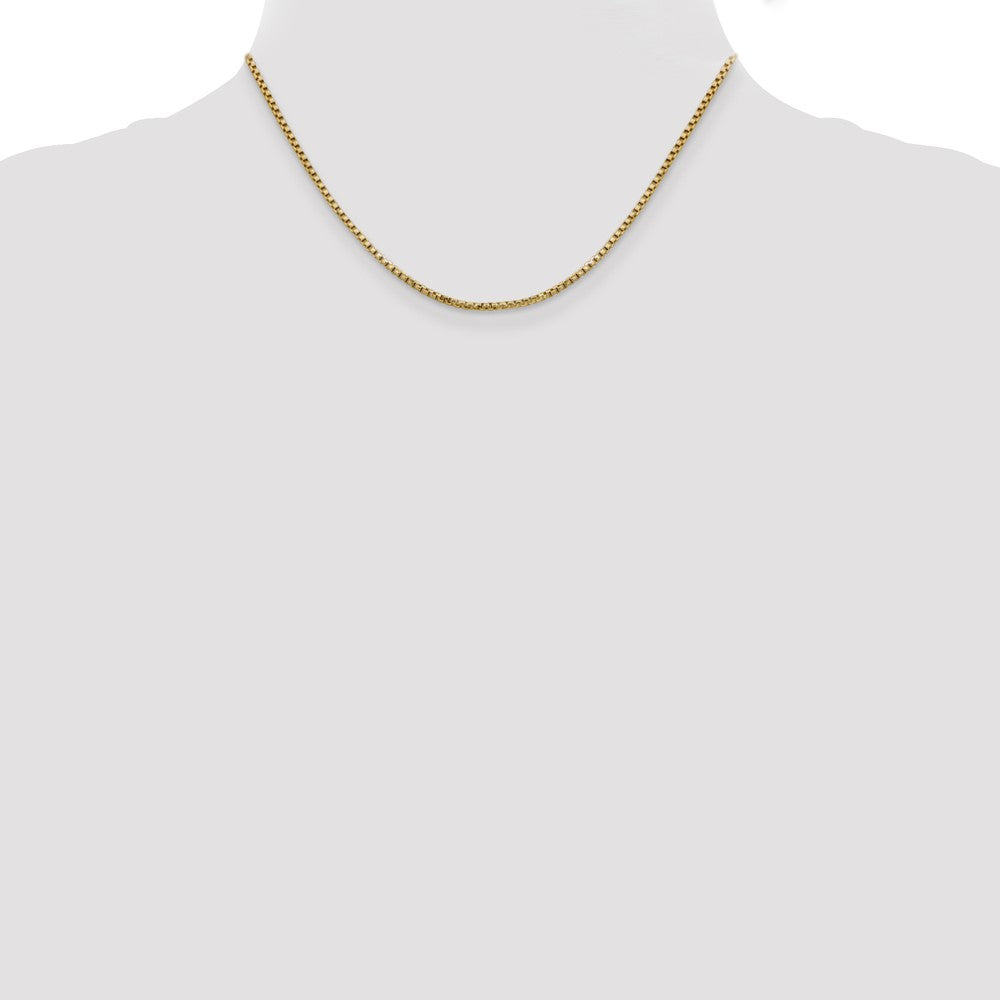14K 1.75mm Semi-Solid Round Box with Lobster Clasp Chain