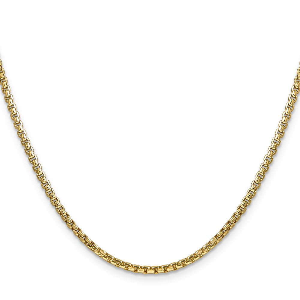 14K 2.45mm Semi-Solid Round Box with Lobster Clasp Chain